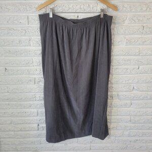 NIkki Womens Skirt 18 Plus Midi Aline Pull On Gray Poly Blend Office GRA39E